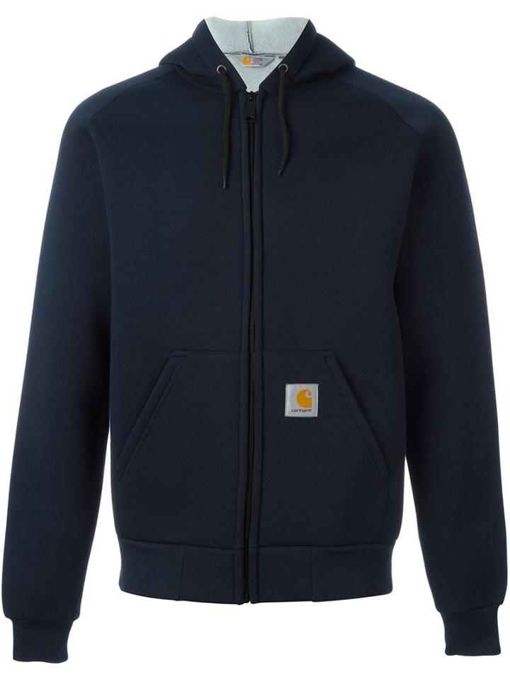 Carhartt Hooded Jacket, Men's, Size: Medium, Blue, Cotton/polyester/nylon/polyurethane