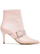 Kalda Pink Leather Ada 80 Boots - Pink & Purple