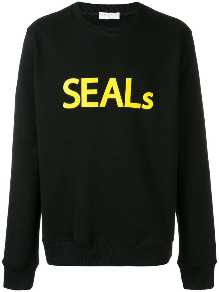 Ih Nom Uh Nit Seals Print Sweatshirt - Black
