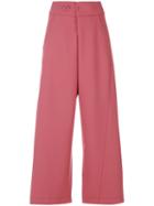 Marni - Wide Leg Trousers - Women - Spandex/elastane/viscose/wool - 40, Pink/purple, Spandex/elastane/viscose/wool