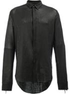 Cedric Jacquemyn Leather Shirt, Men's, Size: 48, Black, Lamb Skin