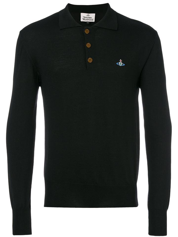 Vivienne Westwood - Logo Polo Top - Men - Wool - L, Black, Wool