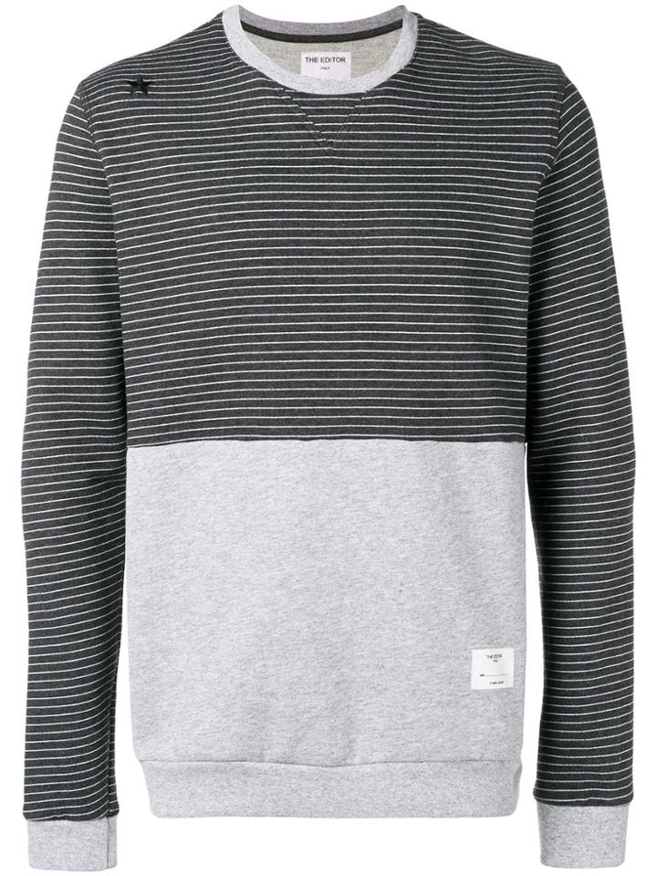The Editor Contrast Panel Sweatshirt - Grey