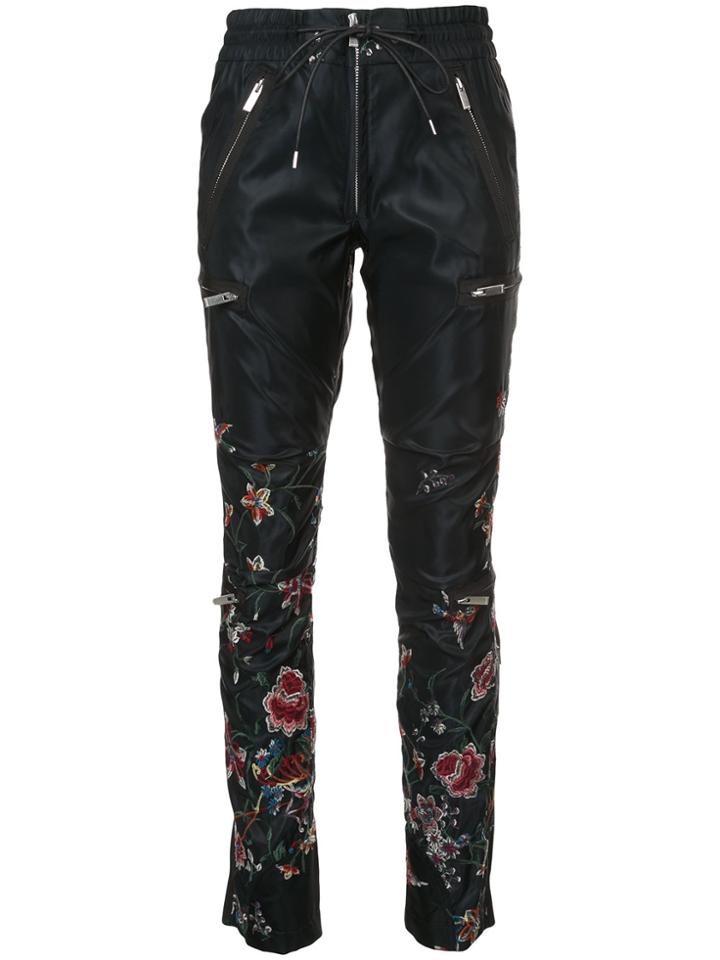 Sacai Floral Embroidered Track Pants - Black