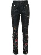 Sacai Floral Embroidered Track Pants - Black