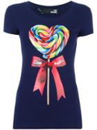 Love Moschino 'lecca Lecca' T-shirt, Women's, Size: 40, Blue, Cotton/spandex/elastane