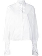 Céline Oversized Sleeve Shirt, Women's, Size: 36, White, Cotton