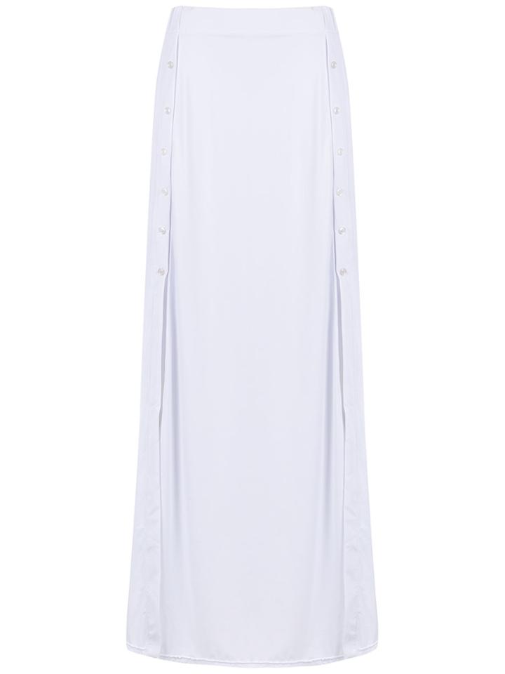 Amir Slama Side Slits Skirt - White