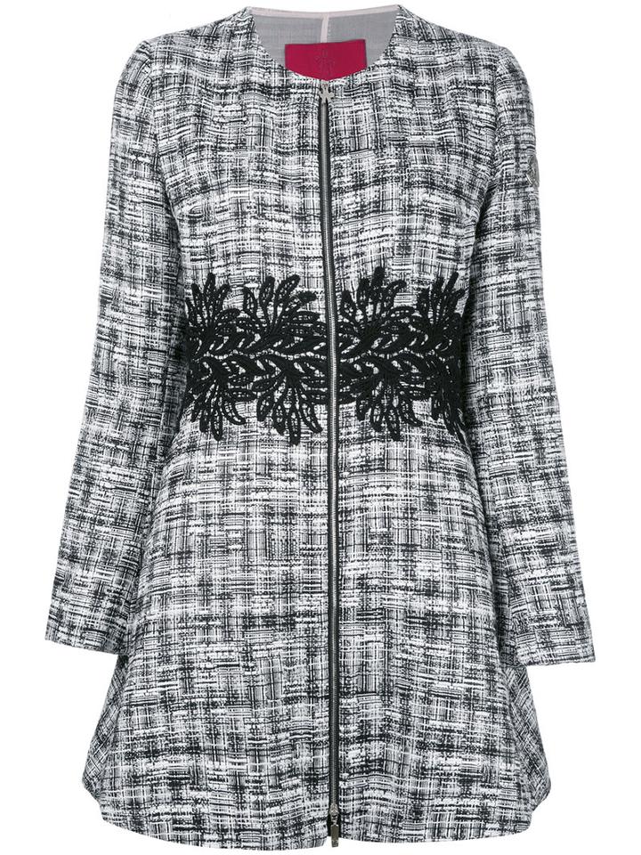 Moncler Gamme Rouge - Zipped Tweed Coat - Women - Silk/cotton/acrylic/other Fibers - 3, Black, Silk/cotton/acrylic/other Fibers
