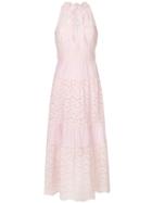 Temperley London Flared Lace Maxi Dress - Pink & Purple