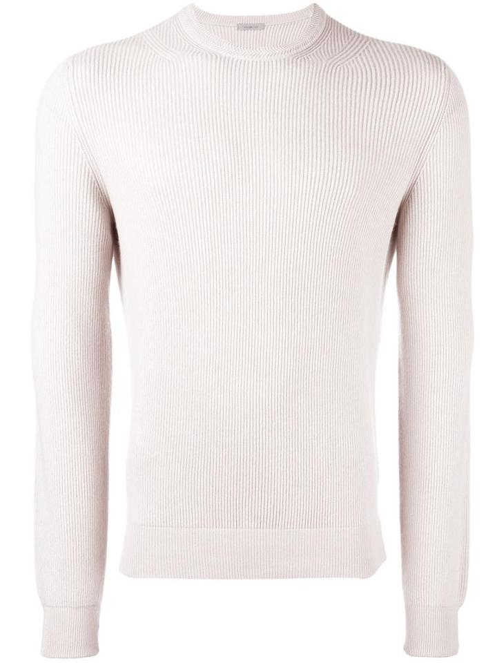 Malo Ribbed Crew Neck Jumper, Men's, Size: 48, Nude/neutrals, Cashmere