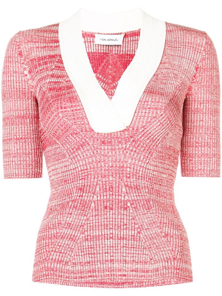 Yigal Azrouel Melange Knit Top - Red