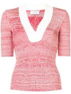 Yigal Azrouel Melange Knit Top - Red