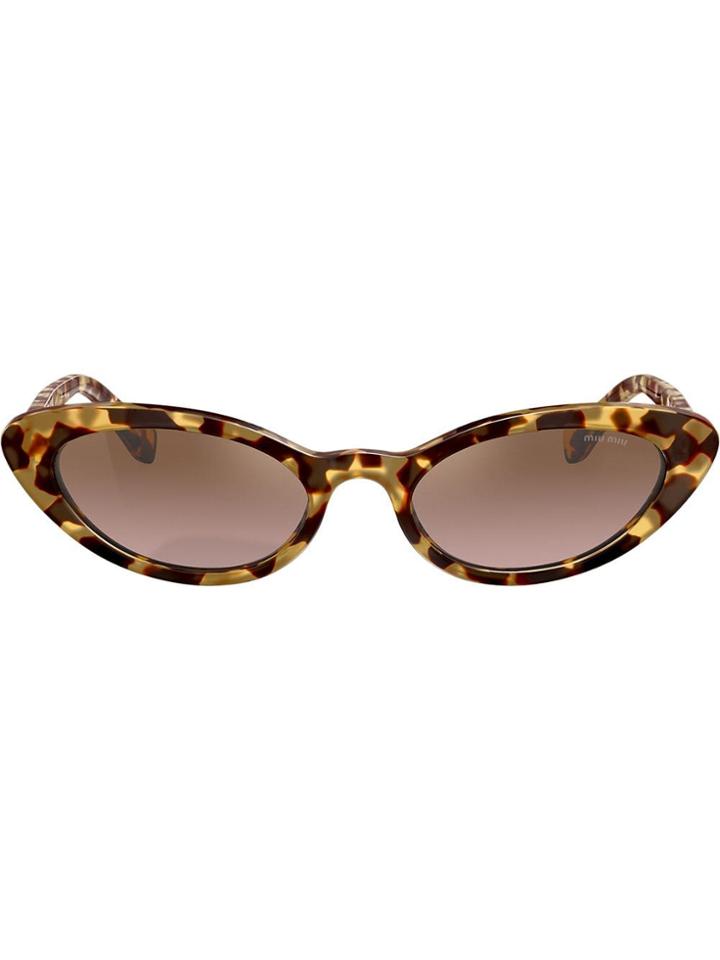 Miu Miu Eyewear Cat-eye Frame Sunglasses - Brown