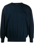 Issey Miyake Wrinkle Effect Jumper - Blue