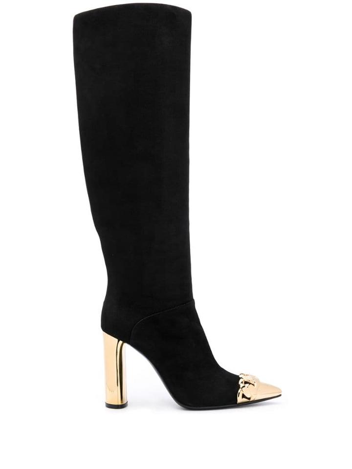 Casadei Gold-tone Detail Boots - Black