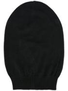 Rick Owens Ribbed Beanie, Women's, Black, Virgin Wool