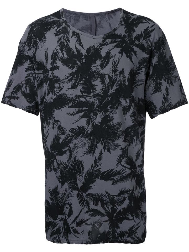 Kazuyuki Kumagai - Leaves Print T-shirt - Men - Cotton - 1, Grey, Cotton