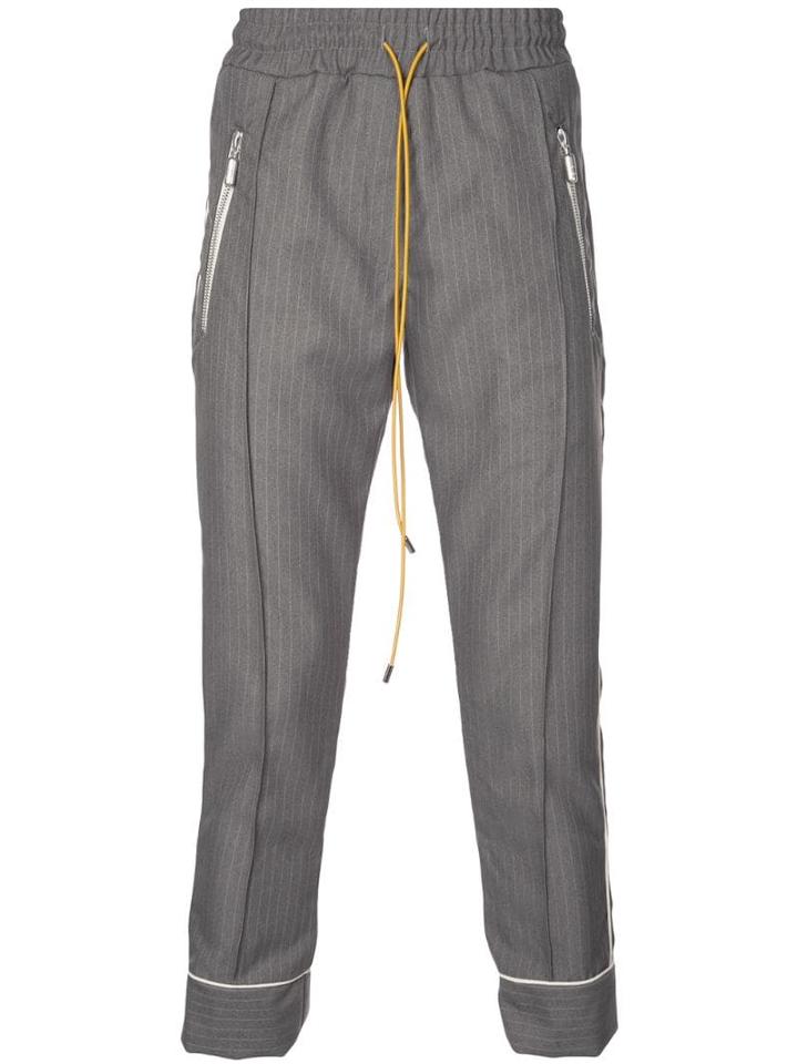 Rhude Pinstripe Cropped Trousers - Grey