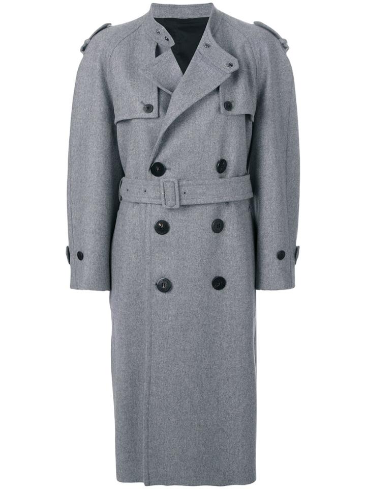 Neil Barrett Double Breasted Trench Coat - Grey