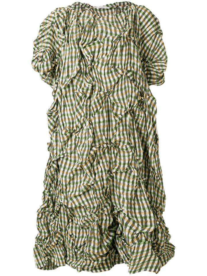 Stefano Mortari Crumpled Checked Dress - Multicolour