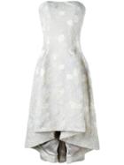Carine Gilson Bustier Jacquard Dress, Women's, Size: Large, Grey, Spandex/elastane/silk