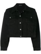 Andrea Ya'aqov Cropped Denim Jacket - Black