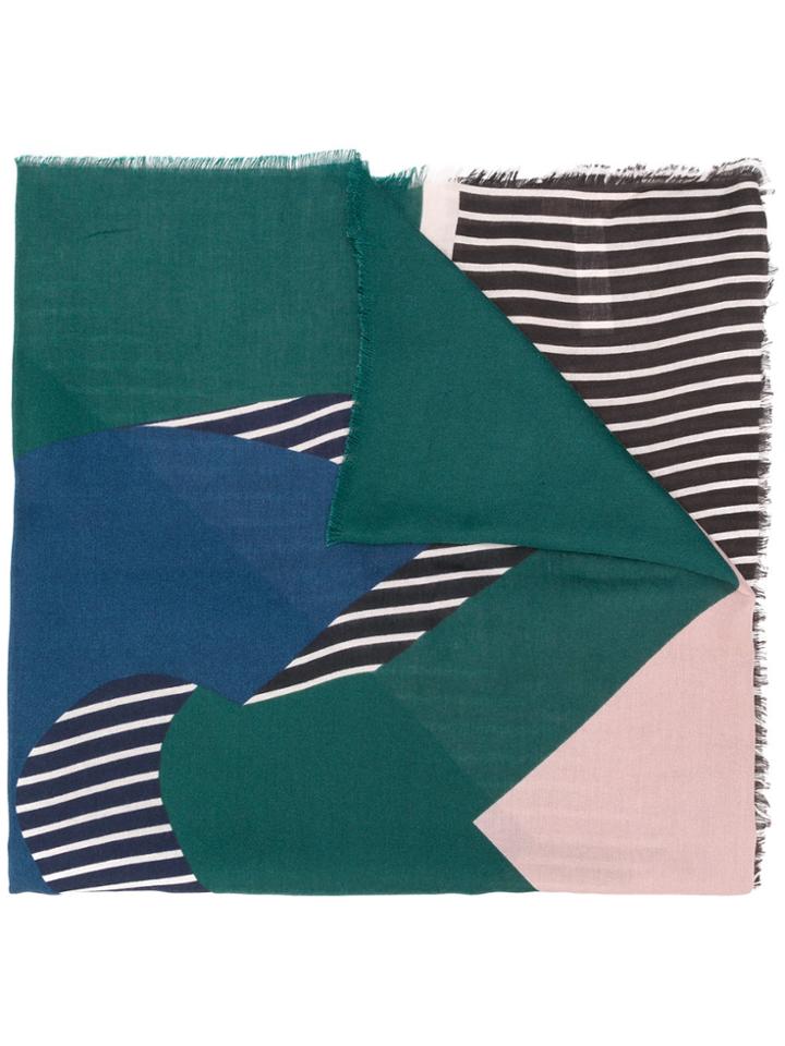 Liu Jo Stripe Detail Scarf - Green