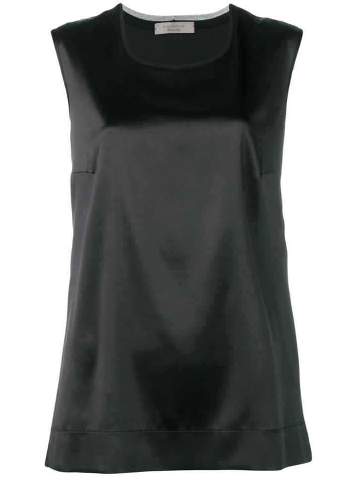 D.exterior Sleeveless Shift Top - Black