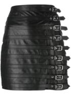 Manokhi Multi Belted Skirt, Women's, Size: 36, Black, Lamb Skin
