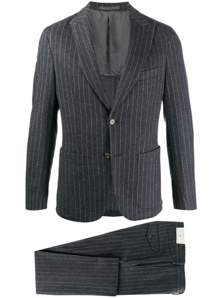 Eleventy Pinstriped Single-breasted Suit - Grey