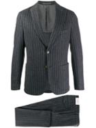 Eleventy Pinstriped Single-breasted Suit - Grey
