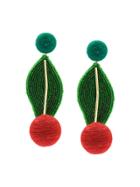 Rebecca De Ravenel Geometric Drop Earrings - Green