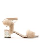 Andrea Bogosian Lace Up Sandals - Nude & Neutrals