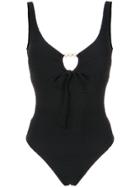 Amir Slama Faux Pearl Embellished Swimsuit - Black