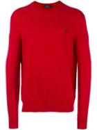 Polo Ralph Lauren Embroidered Logo Jumper, Men's, Size: Xl, Red, Merino