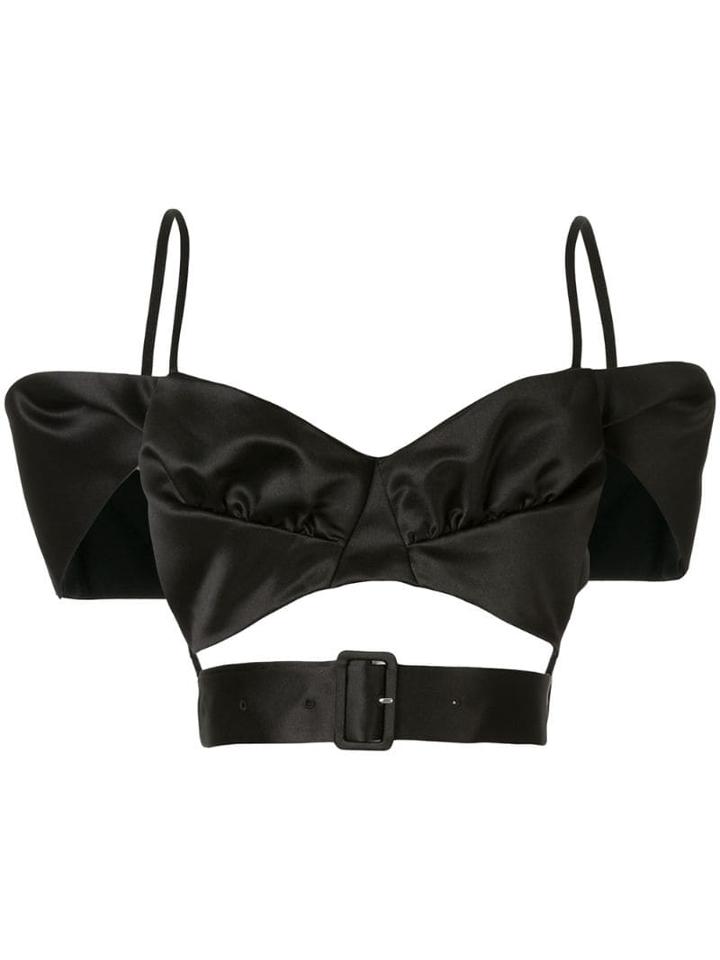 Simone Rocha Bardot Neck Crop Top - Black