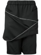 Moohong Zip Front Track Shorts, Men's, Size: 50, Black, Wool