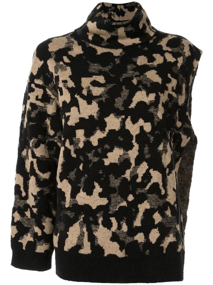 Ports 1961 Camouflage One Sleeve Sweater - Black