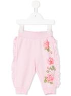 Monnalisa - Embellished Track Pants - Kids - Cotton/spandex/elastane/viscose - 12 Mth, Pink/purple