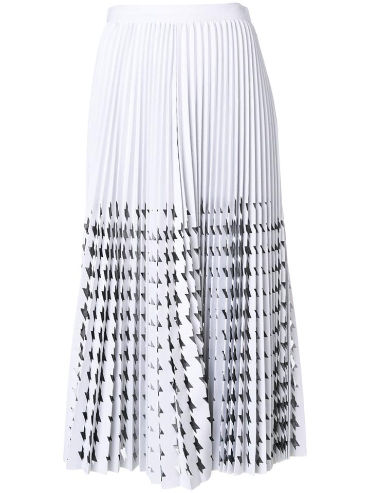 Msgm Cut-out Houndstooth Skirt - White