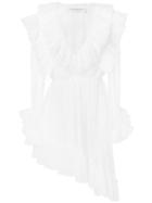 Philosophy Di Lorenzo Serafini Ruffled Asymmetric Lace Dress - White