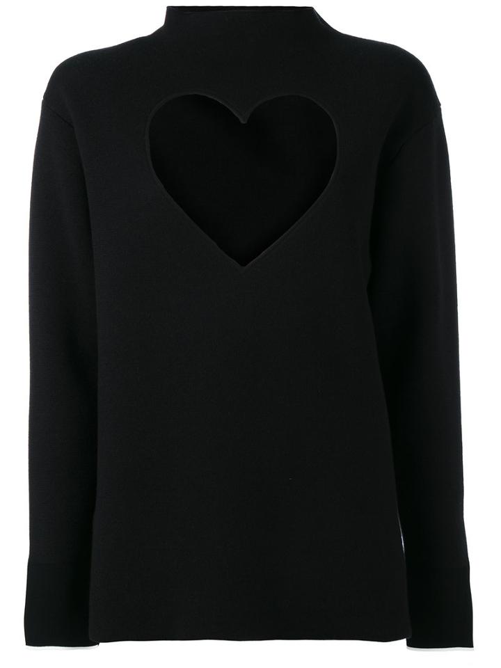 Proenza Schouler Heart Cut-out Sweater, Women's, Size: Medium, Black, Silk/cotton/polyester/wool