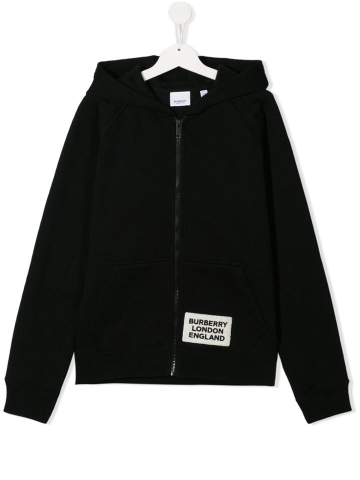 Burberry Kids Zipped Hoodie - Black