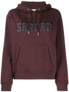 Sandro Paris Logo Embroidered Hoodie - Purple