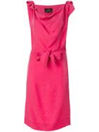Vivienne Westwood Anglomania Cowl Neck Bow Dress - Pink & Purple