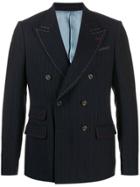 Gucci Pinstriped Double Breasted Blazer - Blue