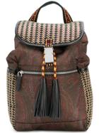 Etro Woven Paisley Backpack - Brown