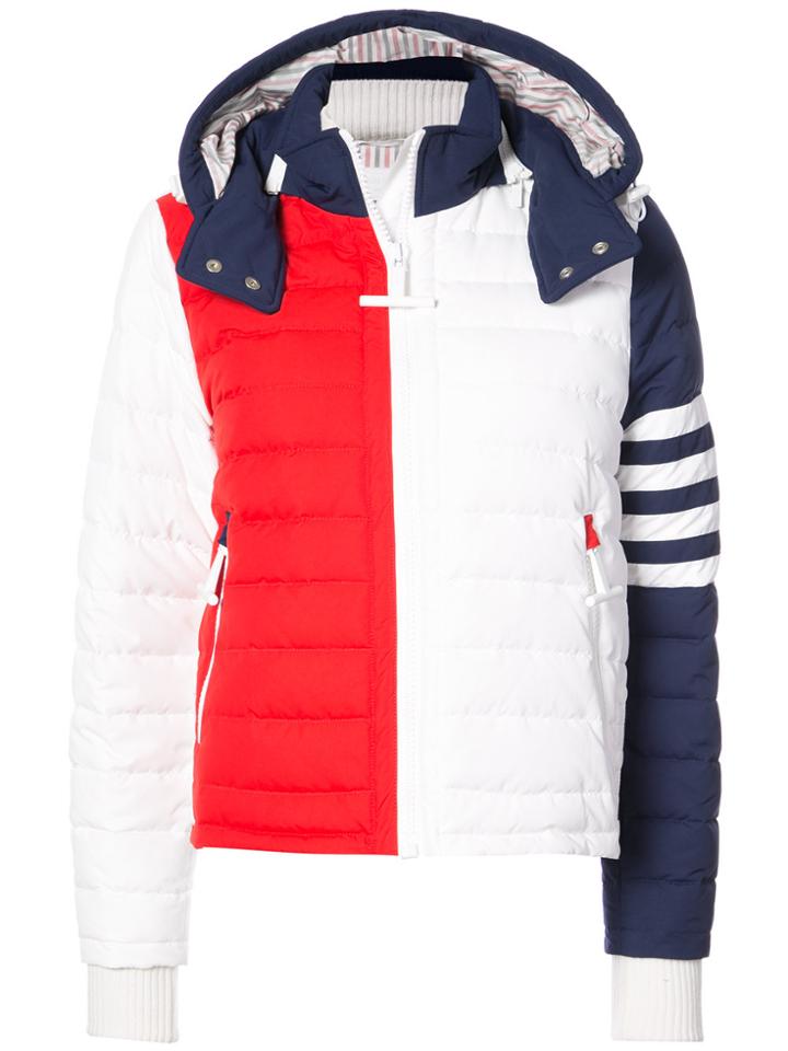 Thom Browne Downfill Ski Jacket With 4-bar Stripe & Removable Hood In