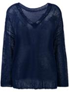 P.a.r.o.s.h. - Knitted Top - Women - Linen/flax/polyamide - M, Blue, Linen/flax/polyamide